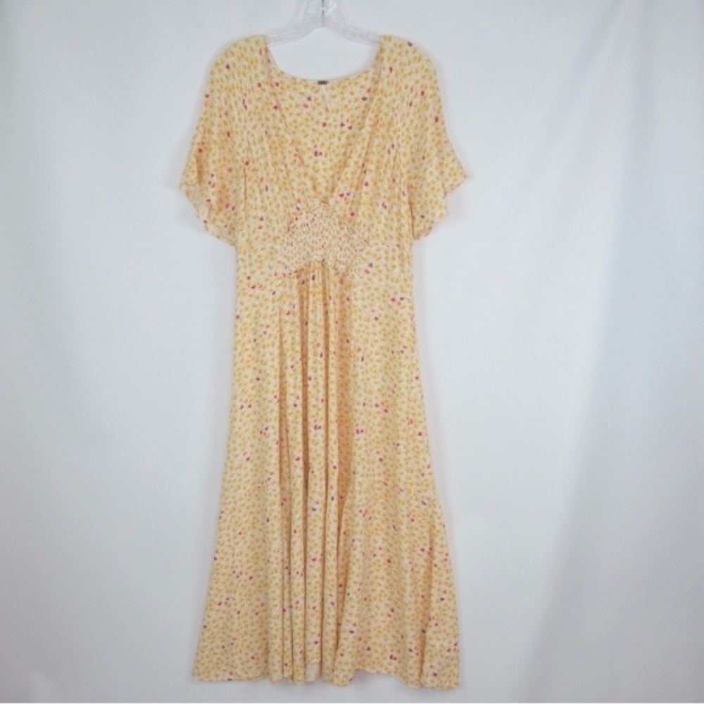 FREE PEOPLE In Full Bloom Fall Floral Midi Dress Women's Size XS midi‎ - Picture 6 of 13